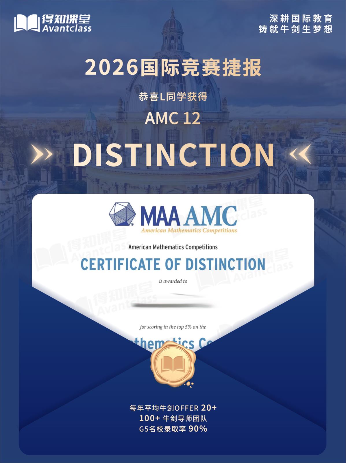 2026 AMC 12 Distinction competition result